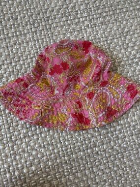 Pink Chicken Pink and Yellow Paisley Kids Bucket Hat